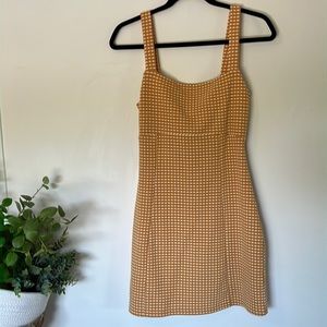 Free People Mustard Gingham Mini Dress
